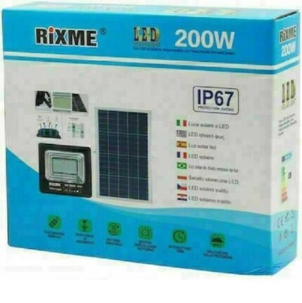 Στεγανός Ηλιακός Προβολέας LED 200W με Αισθητήρα Κίνησης και Τηλεχειριστήριο IP67