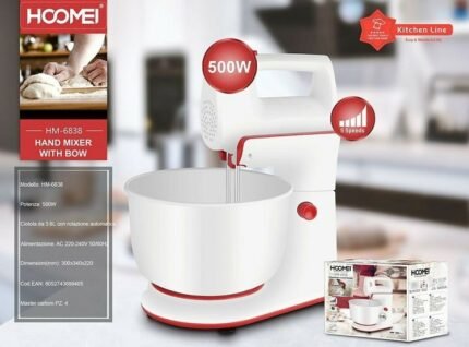 Μίξερ με Πλαστικό Κάδο 3.8lt Λευκό 500W Hoomei HM-6838