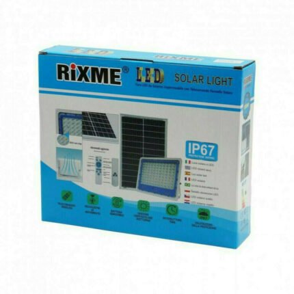 Rixme Στεγανός Ηλιακός Προβολέας IP67 Ισχύος 100W με Αισθητήρα Κίνησης και Τηλεχειριστήριο σε Μαύρο χρώμα RI-100W