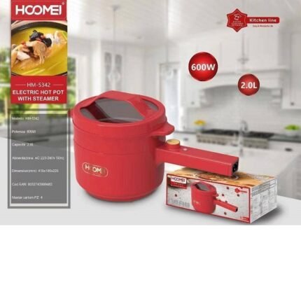 Hoomei HM-5342 Πολυμάγειρας 600W με Χωρητικότητα 2lt Κόκκινος
