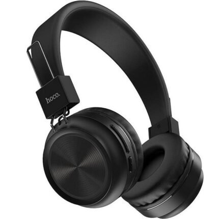 Hoco W25 Promise Ασύρματα Ενσύρματα On Ear Ακουστικά με 12 ώρες Λειτουργίας Μαύρα