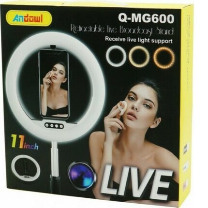 Ring Light 28cm 2700-6500K με Επιτραπέζια Βάση Στήριξης και Βάση για Κινητό Andowl Q-MG600