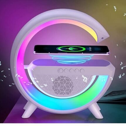 Ηχείο Bluetooth 3in1 Wireless Charger 5W με Ραδιόφωνο Rgb Λευκό BT2301
