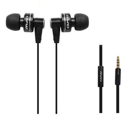 Ακουστικά Handsfree με Βύσμα 3.5mm Μαύρο Awei ES900i In-ear