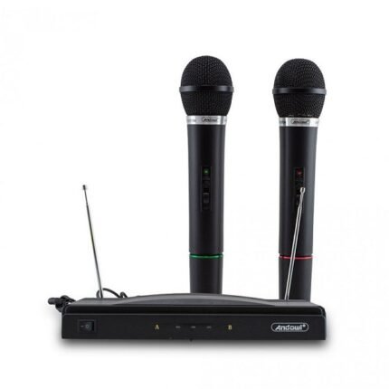 Karaoke Σύστημα με Ασύρματα Μικρόφωνα σε Μαύρο Χρώμα Q-MIC590 Andowl