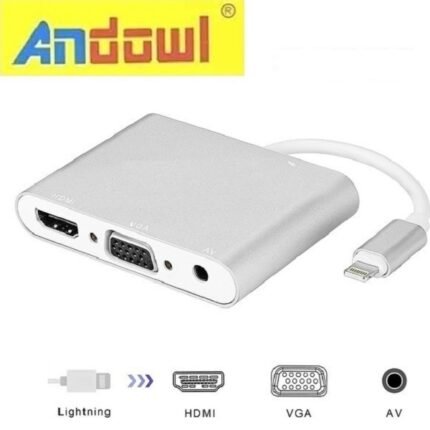 Μετατροπέας Lightning male σε 3.5mm / HDMI / VGA female Λευκό Andowl Q-HD410