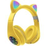Ασύρματα/Ενσύρματα Over Ear Παιδικά Ακουστικά με 8 ώρες Λειτουργίας Κίτρινα