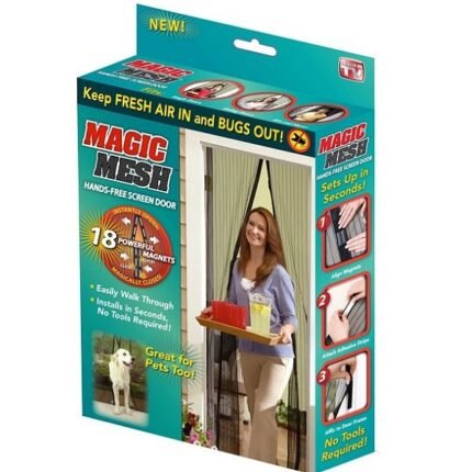 Magic Mesh Σίτα Πόρτας Μαγνητική Μαύρη από Πολυεστέρα 220x150cm
