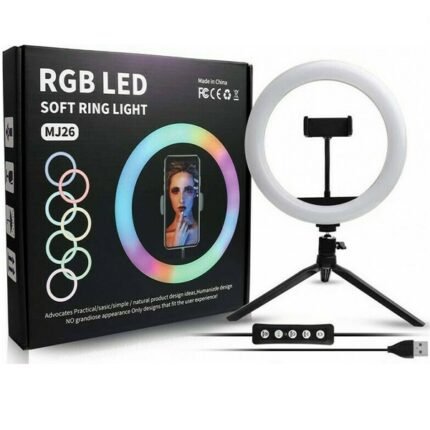 RGB Ring Light BD-260 RGB Led 26cm 2500-4500K με Επιτραπέζιο Τρίποδο και Βάση για Κινητό