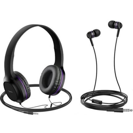 Hoco W24 Enlighten Ενσύρματα On Ear Ακουστικά Μωβ