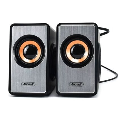 Mini Ενσύρματα Ηχεία Υπολογιστή 3.5mm jack/USB Andowl Q-YX16 - Μαύρο, Ασημί