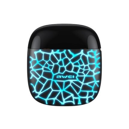 Bluetooth Ακουστικά Ασύρματα με Βάση Φόρτισης Awei T28 Pro Ice Crack Blue