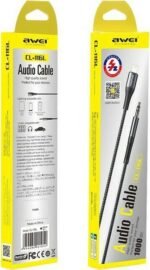 Awei CL-116L 3.5mm to Lightning Cable Μαύρο 1m (AW-CL-116L)