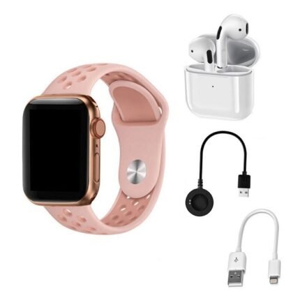 Smartwatch με Παλμογράφο Remax Q8 & Earbuds (Ροζ)