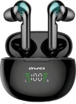 Ακουστικά Handsfree Bluetooth με Θήκη Φόρτισης Μαύρα Awei T15P In-ear