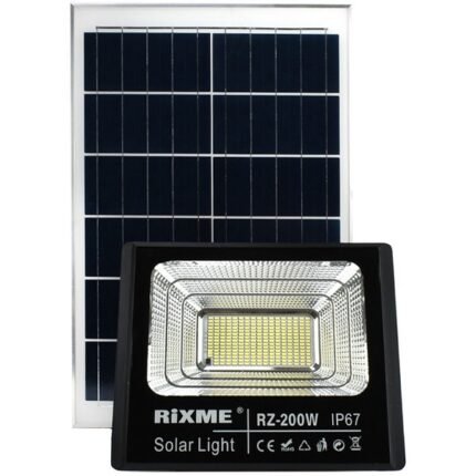 Προβολέας Ηλιακός Στεγανός LED 200W με Τηλεχειριστήριο IP67
