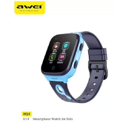 Smartwatch Παιδικό με GPS και Καουτσούκ/Πλαστικό Λουράκι μπλε Awei H14