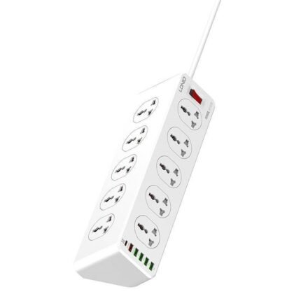 Πολύπριζο 10 Θέσεων με Διακόπτη 6 Θύρες USB και Καλώδιο 2m Λευκό Ldnio SC10610