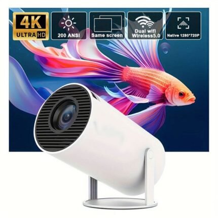 Projector 4K HD με Wi-Fi και Ενσωματωμένα Ηχεία Λευκός HY300